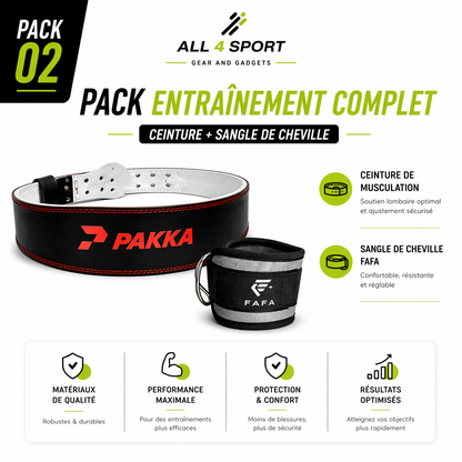 Pack Entraînement Complet – Ceinture + Sangle de Cheville