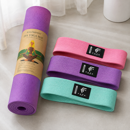 Pack Fitness – Tapis Yoga 10MM + 3 Hip Bands
