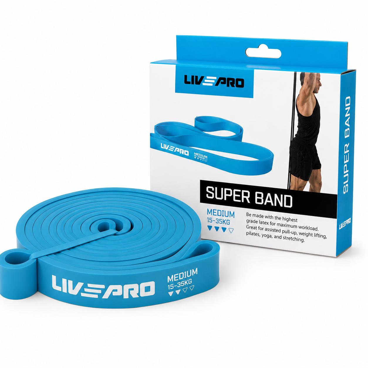 Super Band LIVEPRO 15–35KG – Bande Élastique pour Pull-Up & Musculation